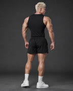 Black Degrey pants with Letter D embroidered sports 2-layer fabric