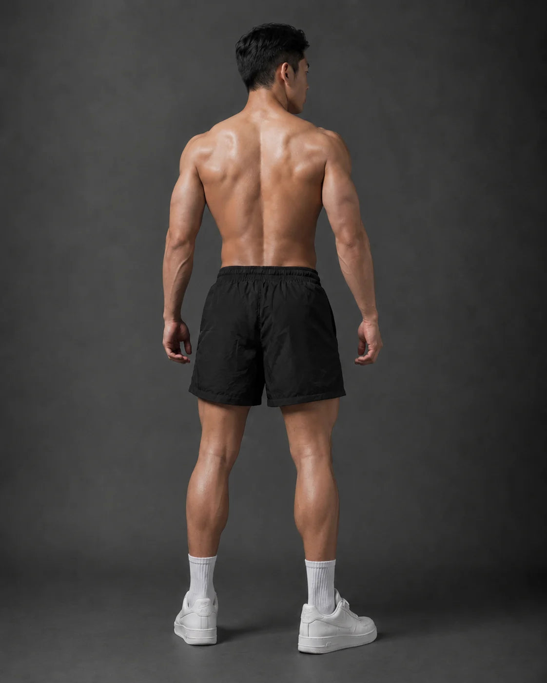 Black Degrey pants with Letter D embroidered sports 2-layer fabric