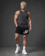 Black Degrey pants with Letter D embroidered sports 2-layer fabric