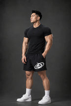 BLACK sports T-shirt Degrey BIG Compressor Tee embroidered with logo