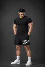 BLACK sports T-shirt Degrey BIG Compressor Tee embroidered with logo