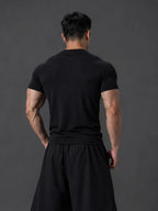 BLACK sports T-shirt Degrey BIG Compressor Tee embroidered with logo
