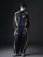 Jacket Degrey BLACK YELLOW WITH ATHLETE LOGO sports parachute jacket