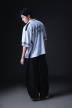 White Polo shirt with BLACK stripes Degrey