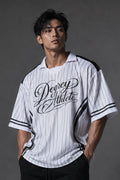 White Polo shirt with BLACK stripes Degrey