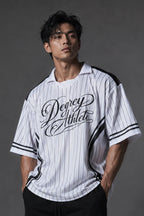White Polo shirt with BLACK stripes Degrey