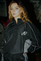 Jacket Degrey BLACK with Mascot print sports parachute jacket