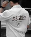 DEGREY White Embroidered Oversize Shirt Streetwear Fitness
