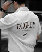 DEGREY White Embroidered Oversize Shirt Streetwear Fitness