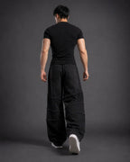 Rib Henley Black T-Shirt